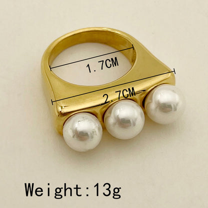 New French retro high-end design light luxury stainless steel ring for women
